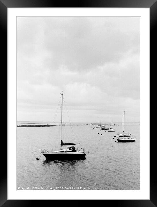 Tranquil Waters: A Black & White Stud Framed Mounted Print by Stephen Young