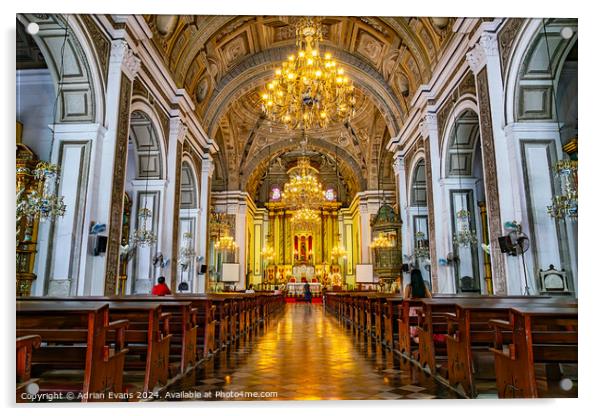 San Agustin Church Manila Philippines Acrylic by Adrian Evans