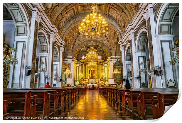 San Agustin Church Manila Philippines Print by Adrian Evans