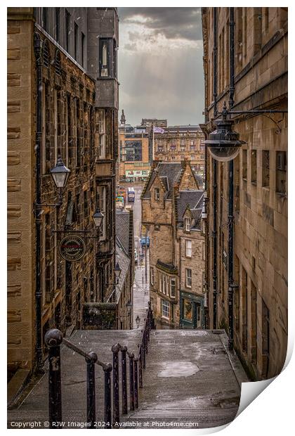 Edinburgh Warriston Close Print by RJW Images