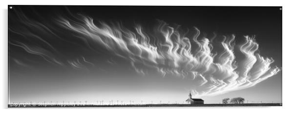 Chapel cloudscape Acrylic by Stephen Hippisley
