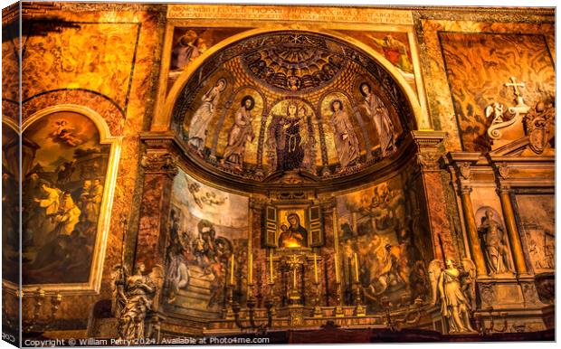 Paintings Mosaic Altar Wide Santa Francesca Romana Canvas Print by William Perry