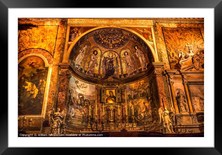 Paintings Mosaic Altar Wide Santa Francesca Romana Framed Mounted Print by William Perry