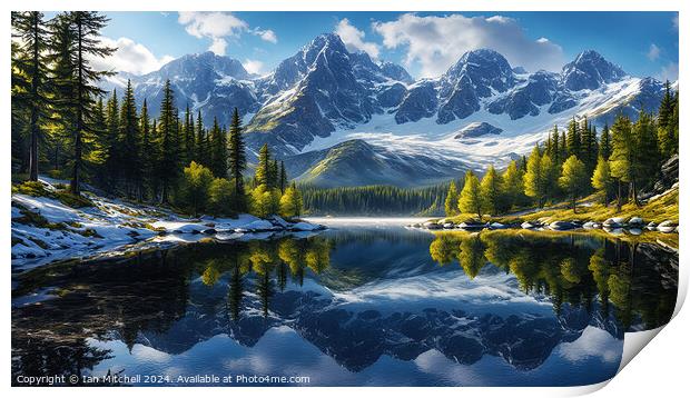 Alpine Lake Print by Ian Mitchell