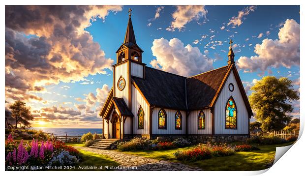 Church By The Sea Print by Ian Mitchell