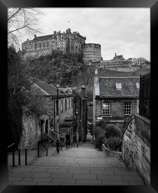 Edinburgh Castle Black and White  Framed Print by Anthony McGeever