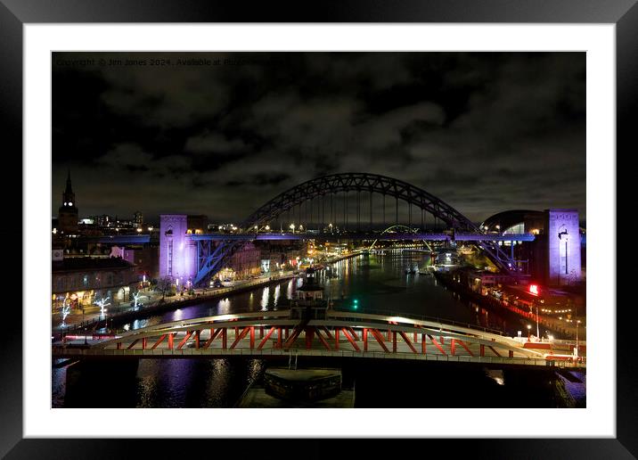 River Tyne at Night Framed Mounted Print by Jim Jones