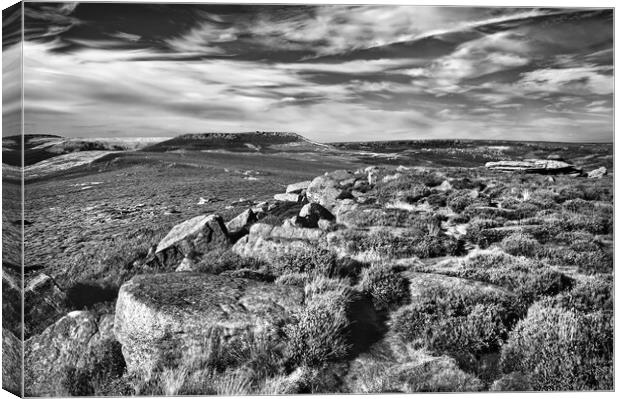 Peak District Over Owler Tor View Canvas Print by Darren Galpin