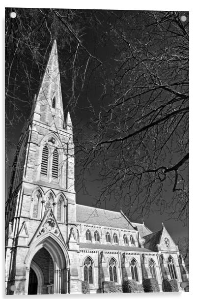 Sheffield St John's Church Ranmoor. Acrylic by Darren Galpin