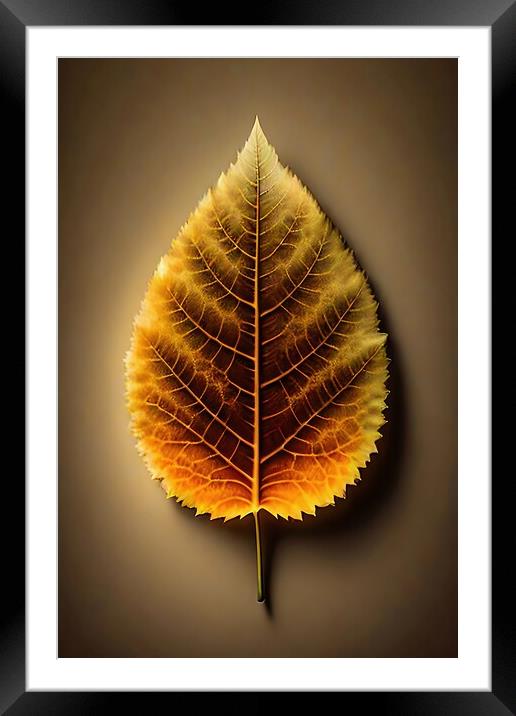 Autumn Leaf Framed Mounted Print by Anne Macdonald