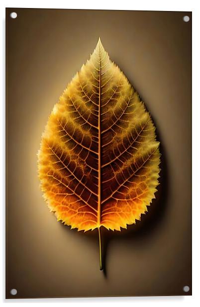 Autumn Leaf Acrylic by Anne Macdonald