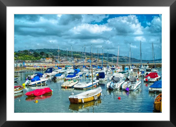 Lyme Regis Harbour Framed Mounted Print by Alison Chambers