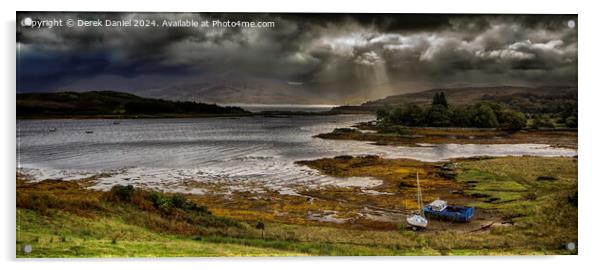 Storm clouds over Loch Hourn Acrylic by Derek Daniel