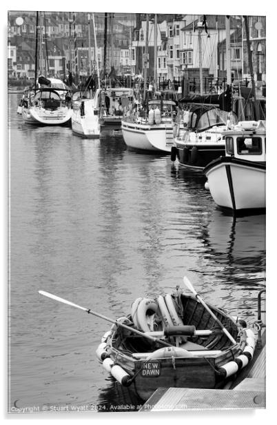 Yachts in Weymouth Harbour Acrylic by Stuart Wyatt