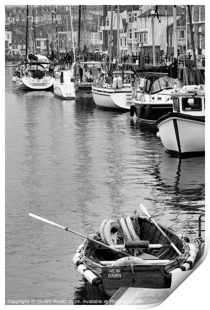 Yachts in Weymouth Harbour Print by Stuart Wyatt