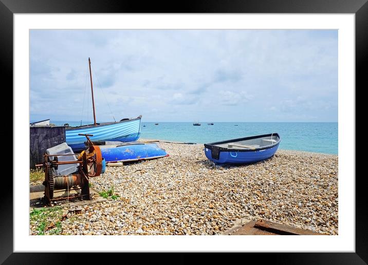 Selsey Bill Beach and Boats Framed Mounted Print by Diana Mower
