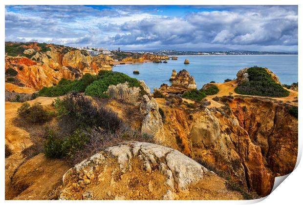 Algarve Coastline In Portugal Print by Artur Bogacki