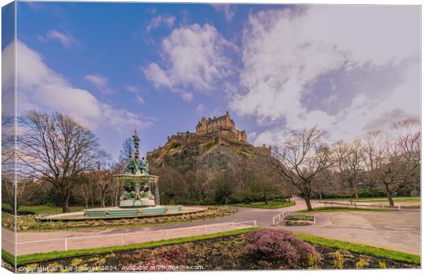 Edinburgh Castle from Princes St Gardens Canvas Print by RJW Images
