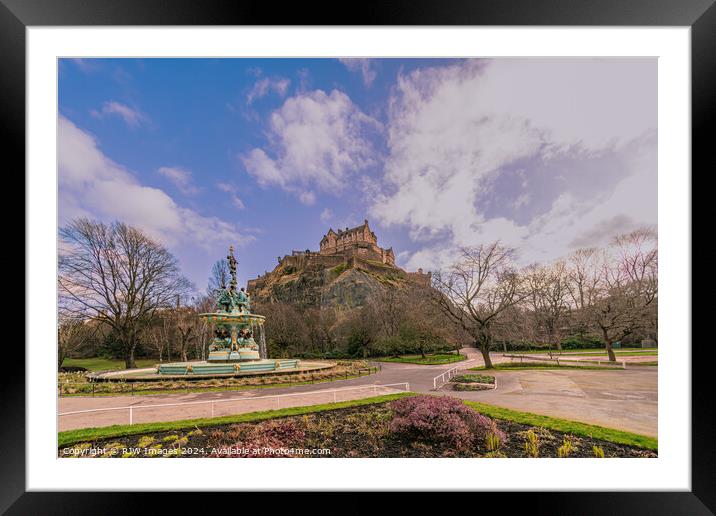 Edinburgh Castle from Princes St Gardens Framed Mounted Print by RJW Images