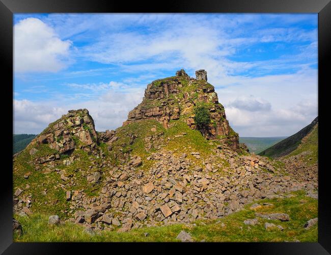 Alport Castles Framed Print by Alison Chambers