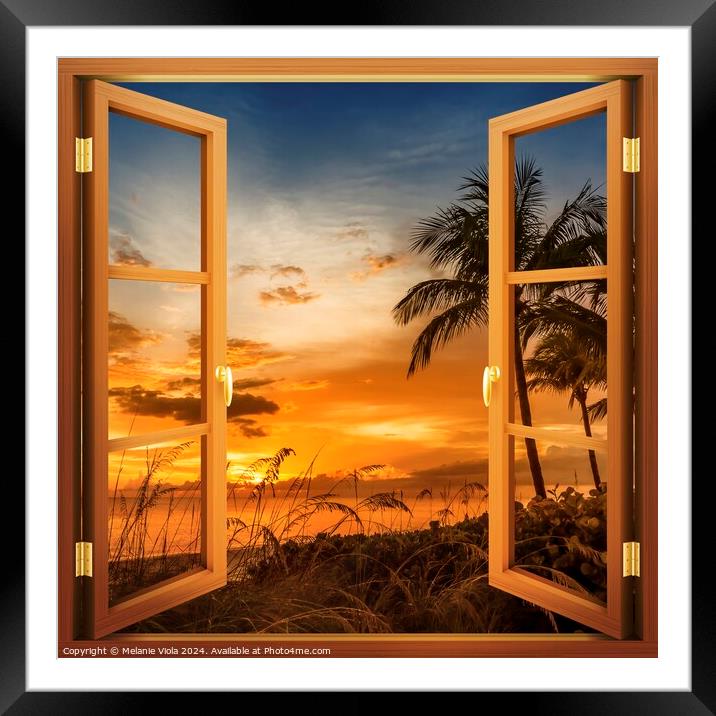 View of a picturesque sunset Framed Mounted Print by Melanie Viola