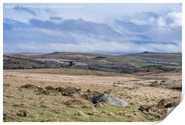 Cold winters day on Dartmoor Print by Kevin White