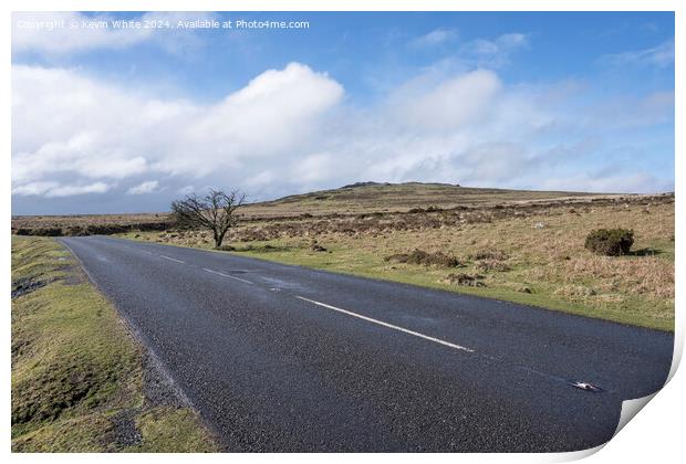 Dartmoor Devon road after the rain Print by Kevin White