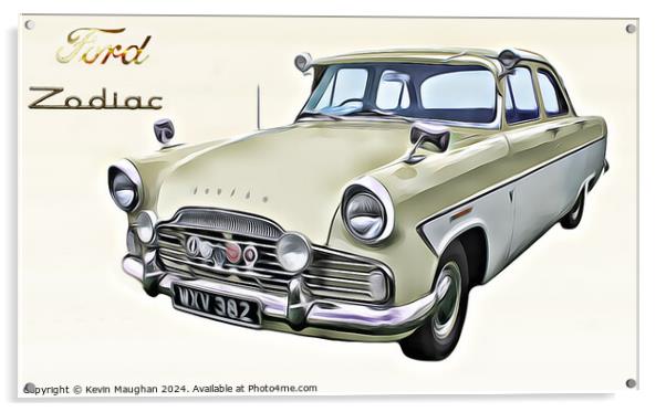 1959 Ford Zodiac  Acrylic by Kevin Maughan