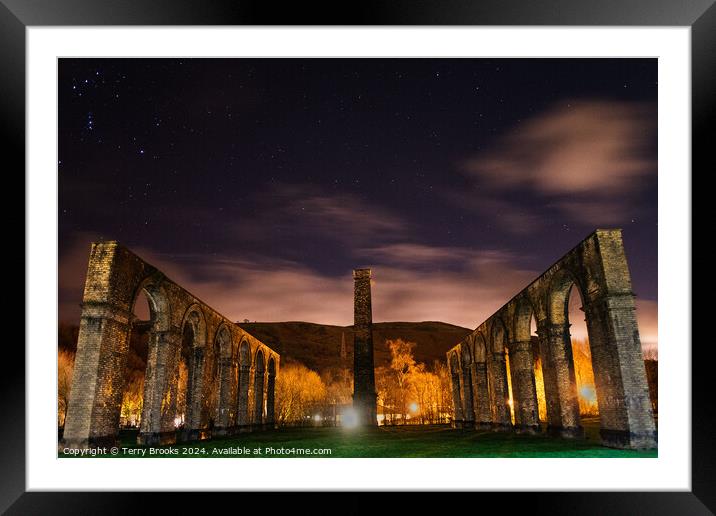 Ynyscedwyn Ironworks with Orion's Belt Framed Mounted Print by Terry Brooks