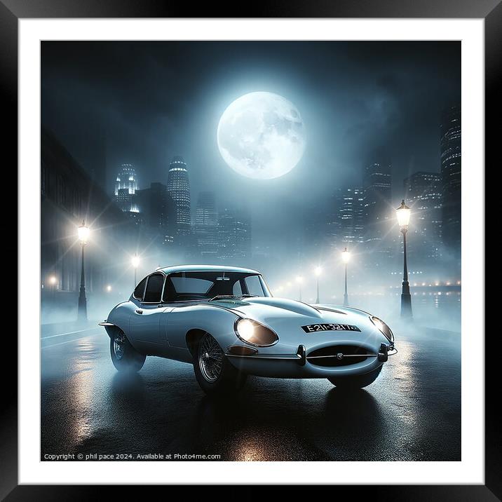 E Type Jag Framed Mounted Print by phil pace