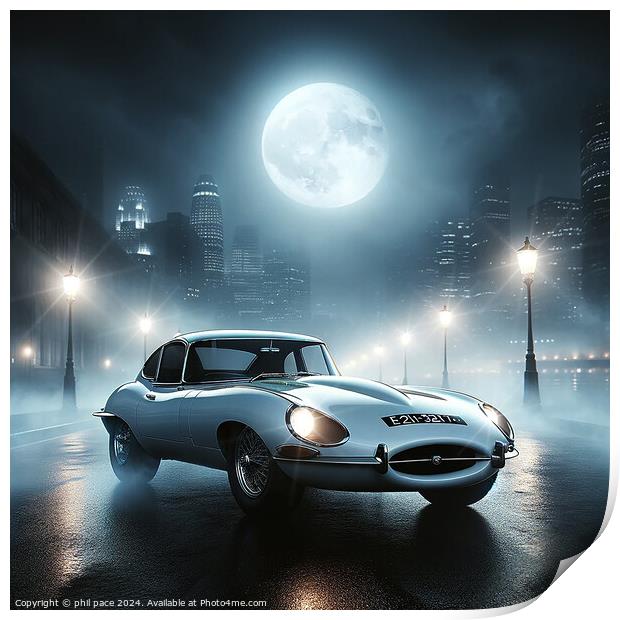 E Type Jag Print by phil pace