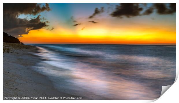 Beach Sunset Philippines Print by Adrian Evans