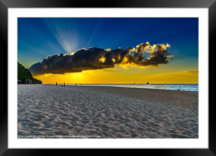 Sunset Boracay Philippines Framed Mounted Print by Adrian Evans