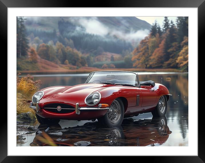 E Type Jaguar Framed Mounted Print by Steve Smith