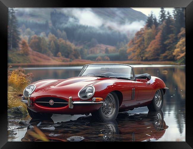 E Type Jaguar Framed Print by Steve Smith