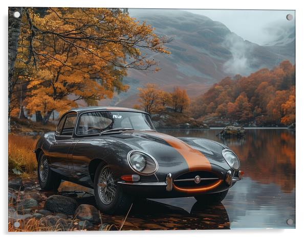 E Type Jaguar Acrylic by Steve Smith