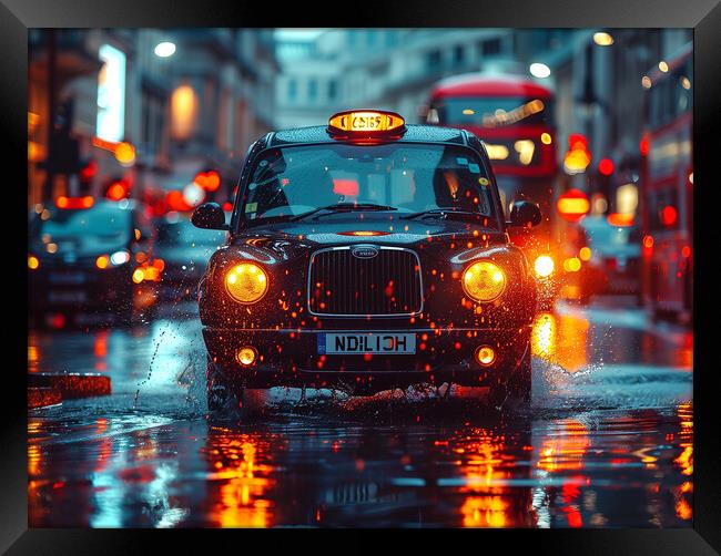 London Black Cab Framed Print by Steve Smith