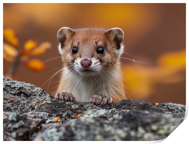 Stoat Print by Steve Smith