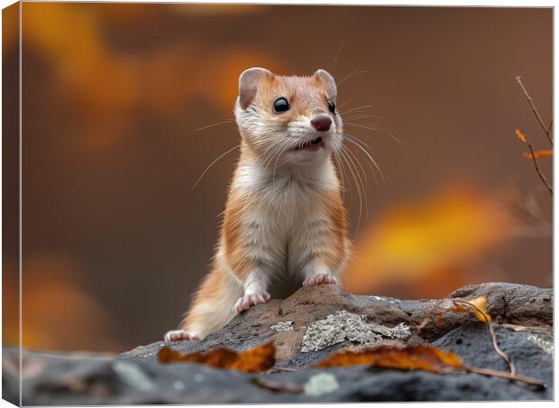 Stoat Canvas Print by Steve Smith