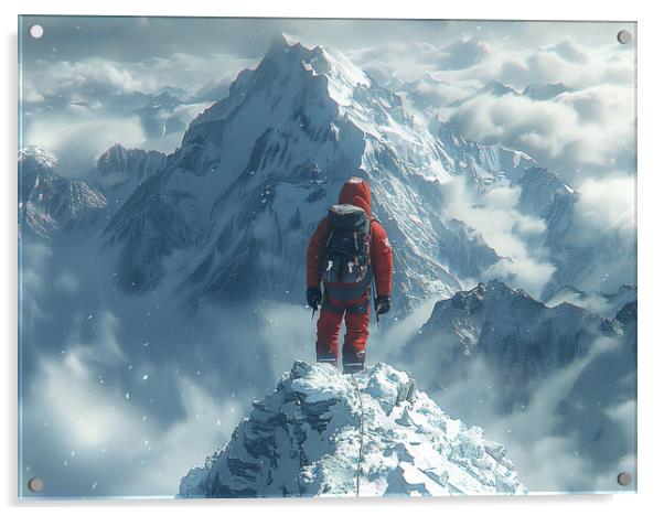 Assault On Everest Acrylic by Steve Smith