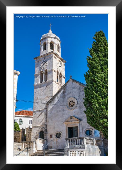 Church of St Nicholas in Cavtat, Croatia Framed Mounted Print by Angus McComiskey