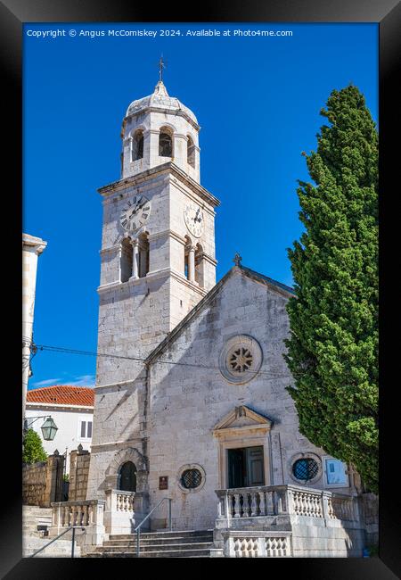 Church of St Nicholas in Cavtat, Croatia Framed Print by Angus McComiskey