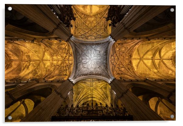 Seville Cathedral Interior Gothic Architecture Acrylic by Artur Bogacki