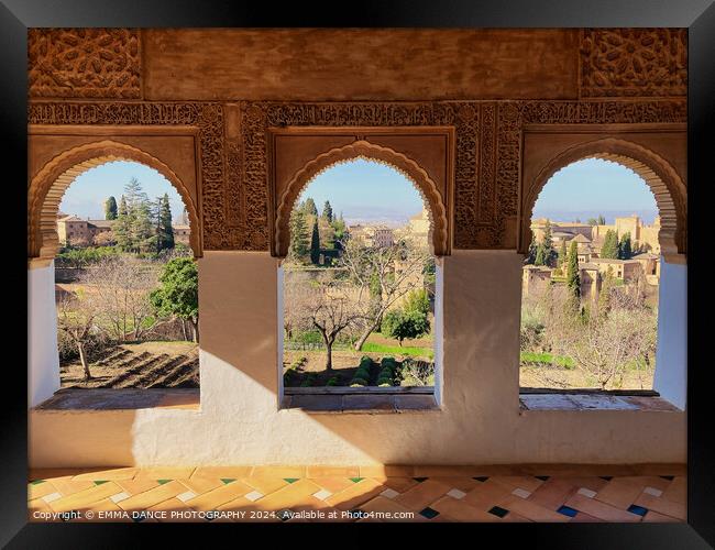 The Gardens of the Alhambra Palace, Granada, Spain Framed Print by EMMA DANCE PHOTOGRAPHY