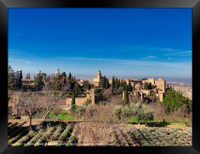 The Gardens of the Alhambra Palace, Granada, Spain Framed Print by EMMA DANCE PHOTOGRAPHY