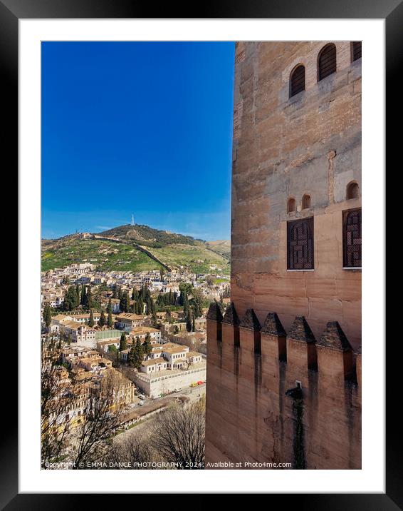 Views of Sacromonte from The Alhambra Palace, Granada, Spain Framed Mounted Print by EMMA DANCE PHOTOGRAPHY