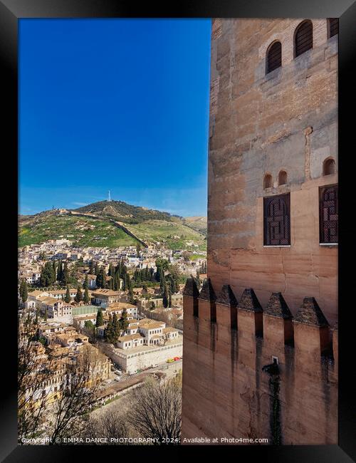 Views of Sacromonte from The Alhambra Palace, Granada, Spain Framed Print by EMMA DANCE PHOTOGRAPHY