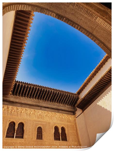 The Architecture of the Alhambra Palace, Granada,  Print by EMMA DANCE PHOTOGRAPHY