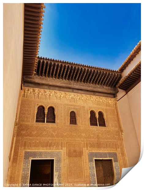 The Architecture of the Alhambra Palace, Granada,  Print by EMMA DANCE PHOTOGRAPHY