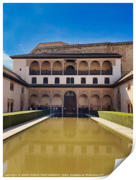 The Nasrid Palace, Granada, Spain Print by EMMA DANCE PHOTOGRAPHY